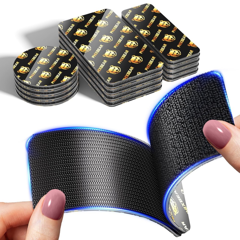 12 Sets Industrial Strength Hook and Loop Strips with Super Adhesive Heavy Du...