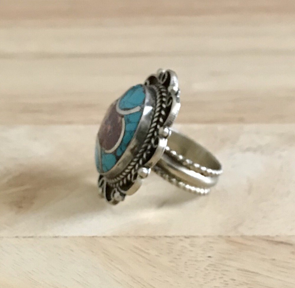 Turquoise Coral Ring