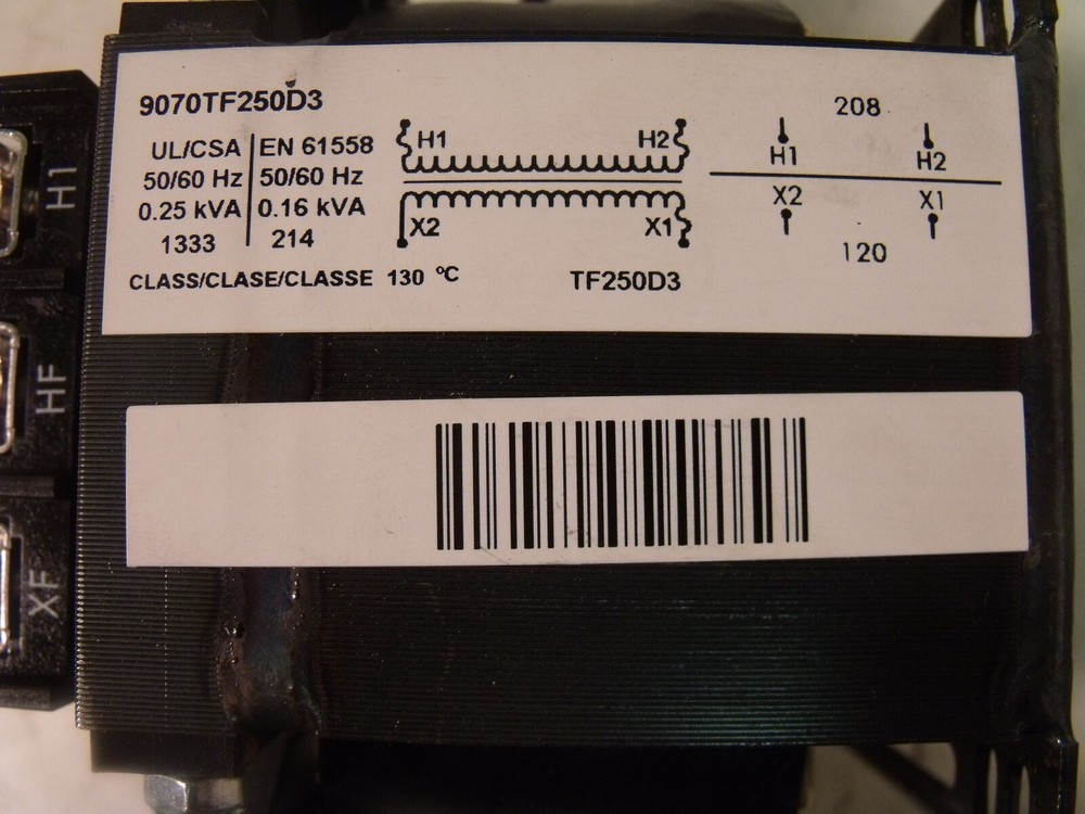 New Square D 9070TF250D3 Industrial Control Transformer