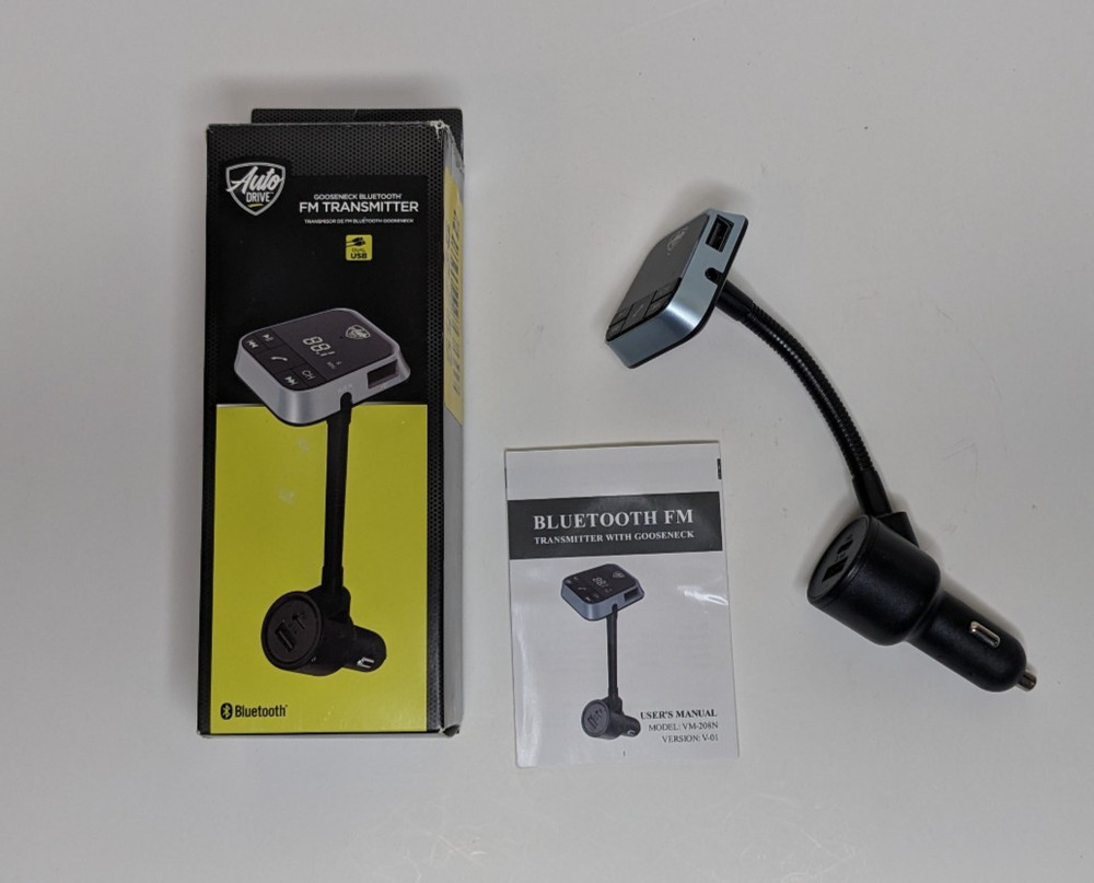 Auto Drive Gooseneck Wireless Bluetooth FM Transmitter