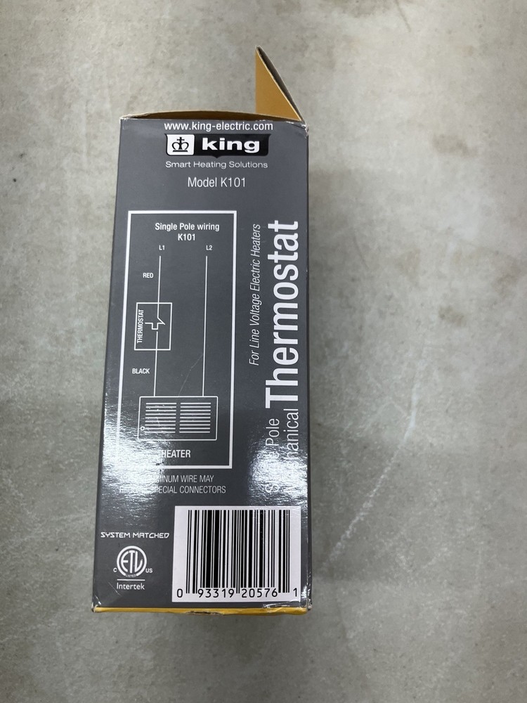 King Electric K101 Single Pole Thermostat