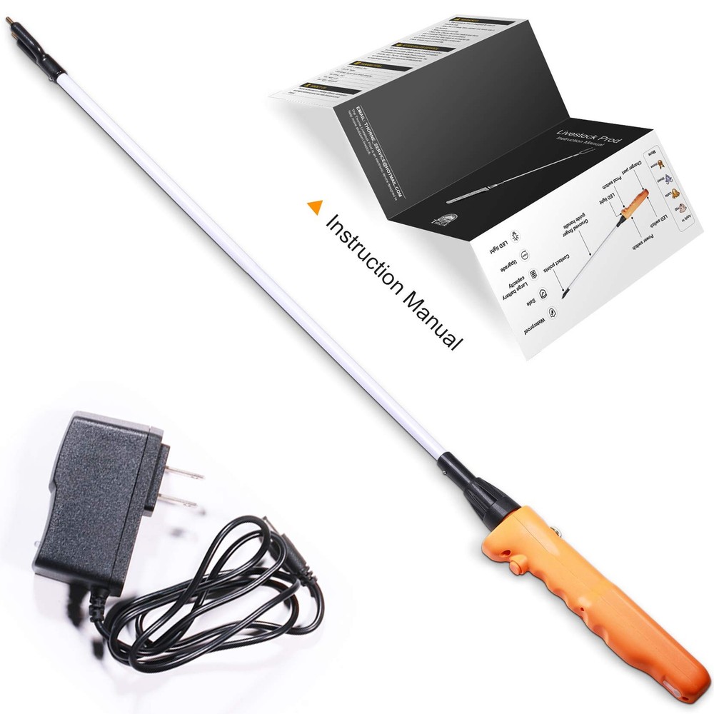 West Thorne Pro Cattle Prod, Newest Waterproof Stick with LED Light,