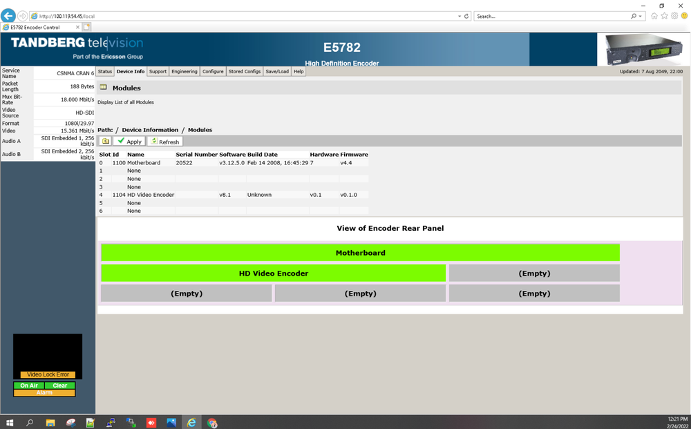 Tandberg Ericsson Encoder E5782