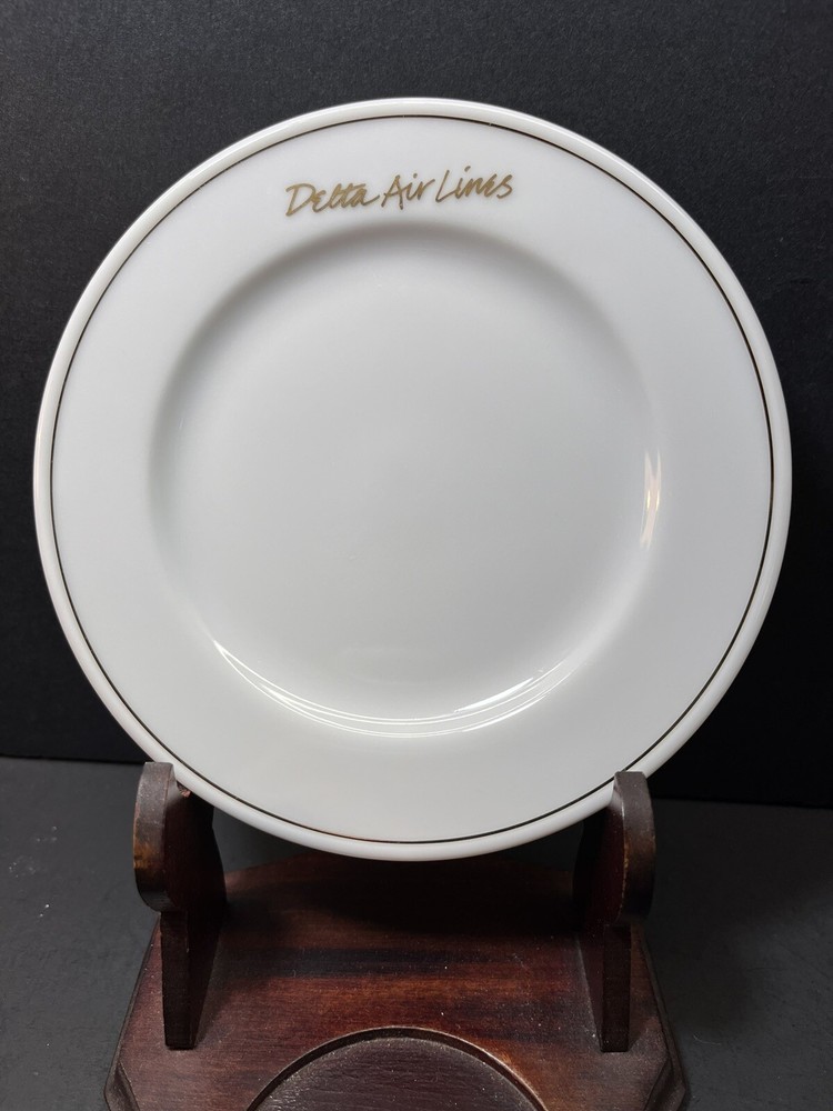 Delta Air Lines In Flight Dinnerware Gold Script & Trim Abco 5 1/4" Bread Plate