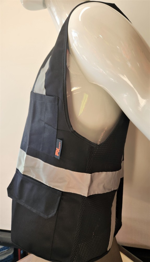 High Visibility Reflective Black Safety Vest