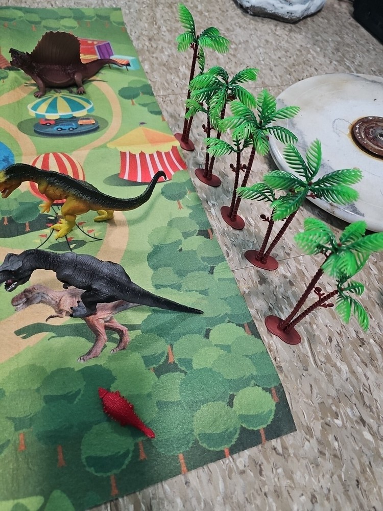 Dinosaur Felt Play Mat With Dinosaurs And Trees