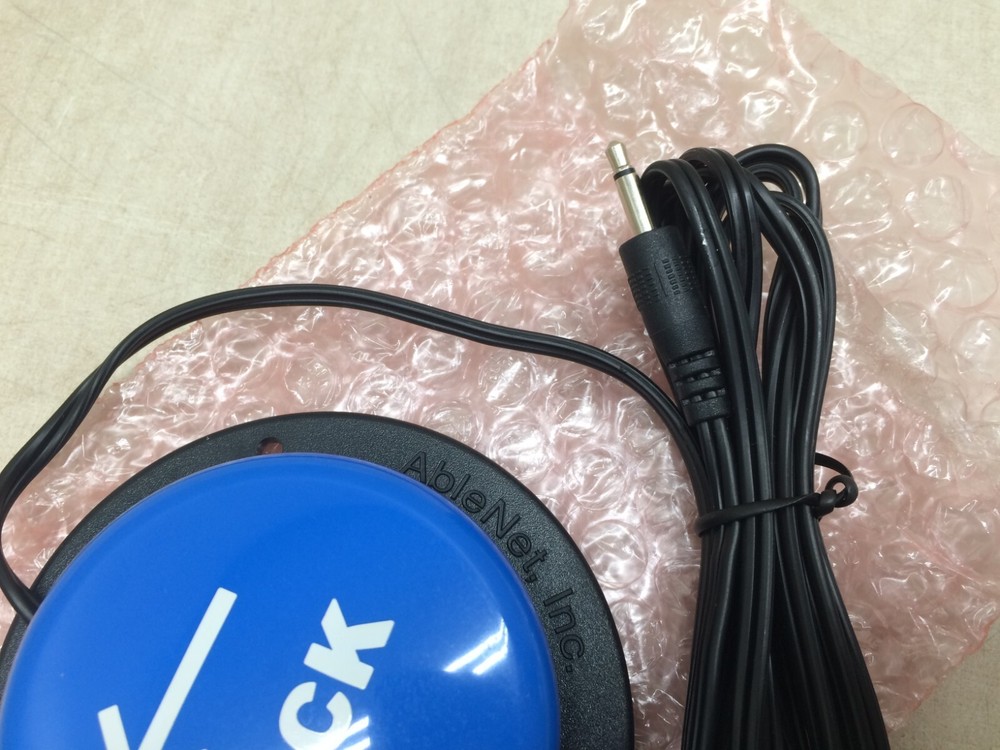 Ablenet Blue "Back" Jelly Bean Switch Button Assistive UAID Inputs