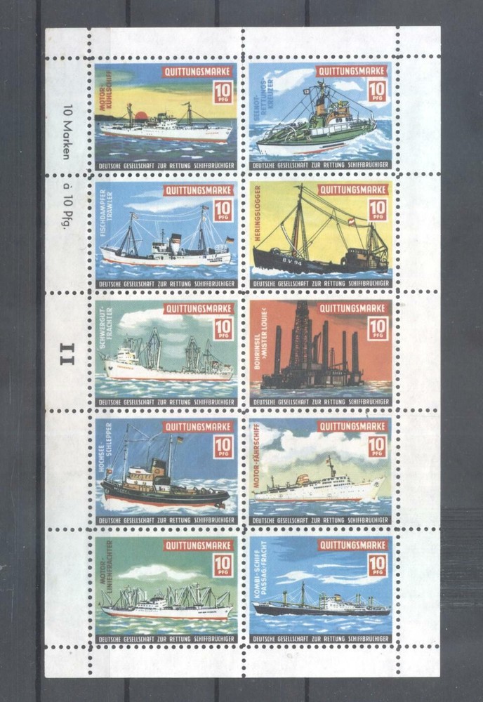 (870457) Ship, Germany - sheetlet has some minor defects -
