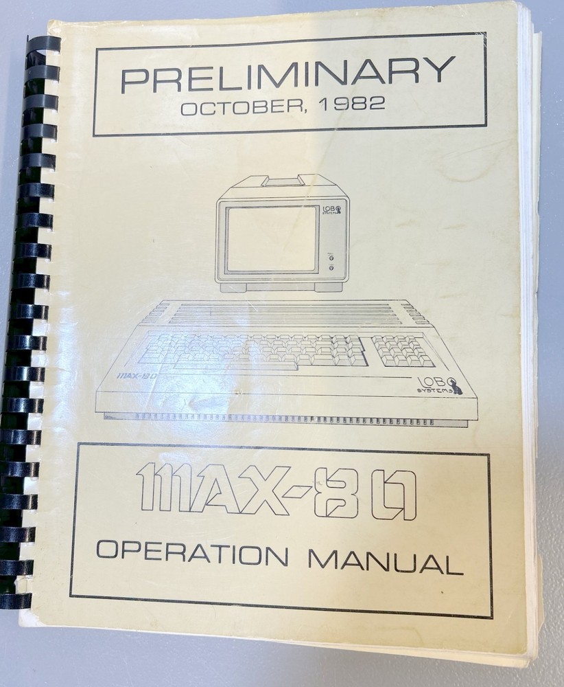 Rare 1982 MAX-80  Set of Manuals