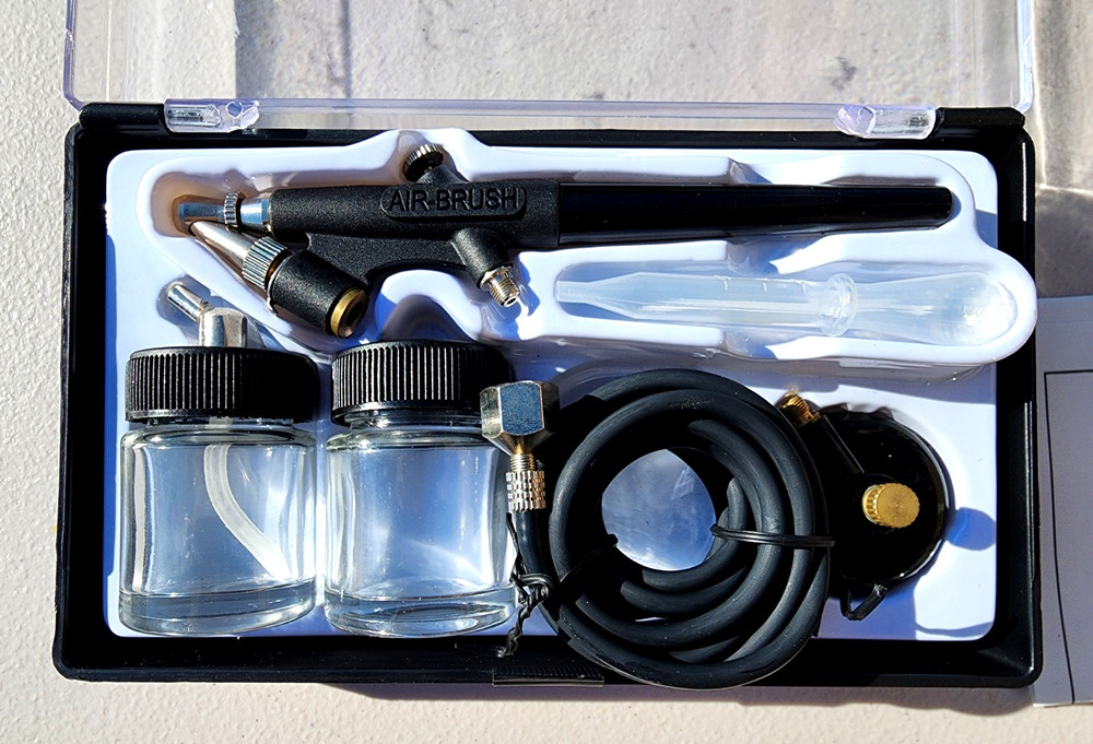 Airbrush Kit with Hose, 2 Jars, Assembly Instructions