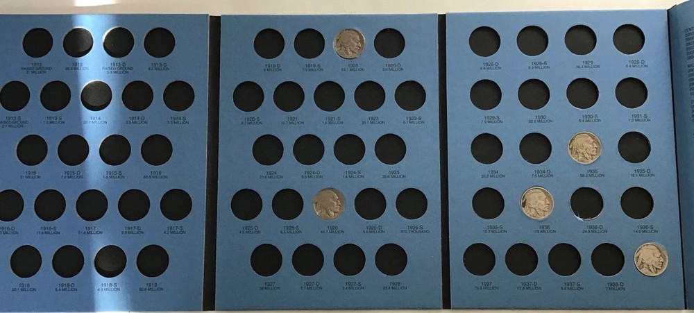 Buffalo Coin Folder (5 coins) 1913-1938