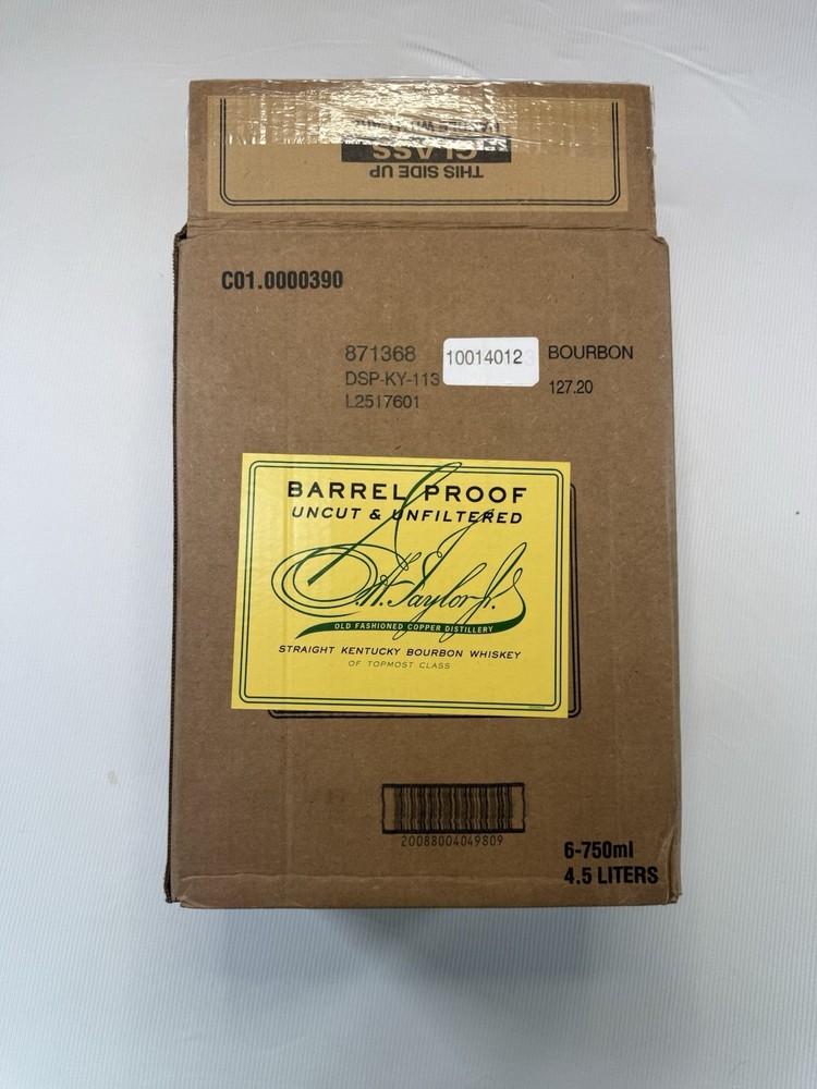 **RARE** Colonel E.H Taylor Barrel Proof Bourbon Whiskey Box / Case w/insert