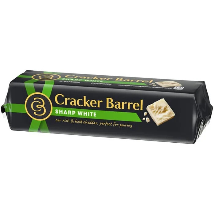 2 pack Cracker Barrel Sharp White Cheddar Cheese, 2x8 oz Block (1 pound)