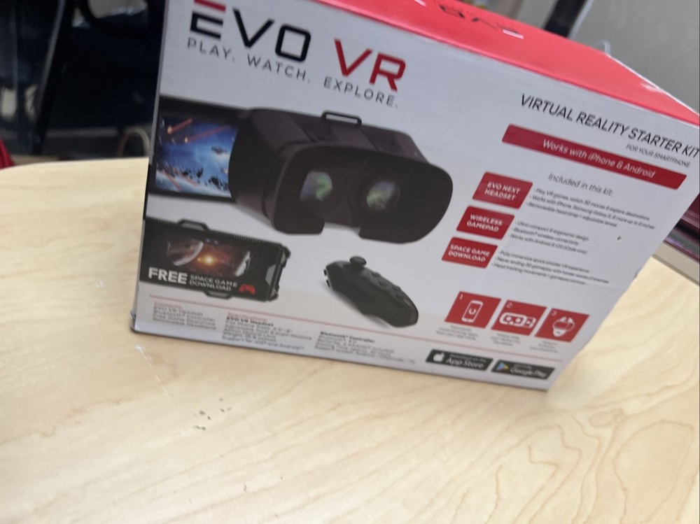 EVO VR Virtual Reality Smartphone VR Headset Starter Kit Bluetooth 360 Degree