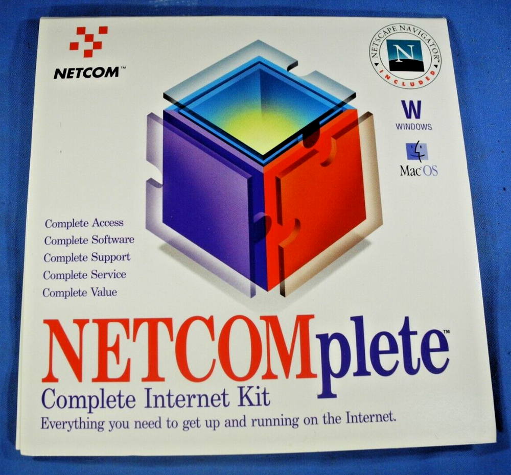 NetComplete Complete Internet Kit 1996 Windows & Macintosh CD with instructions