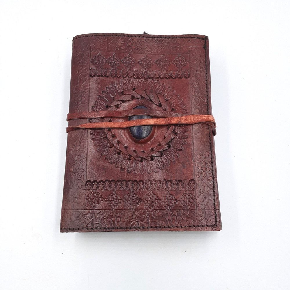 Embossed leather Blue Stone 120 page blank journal