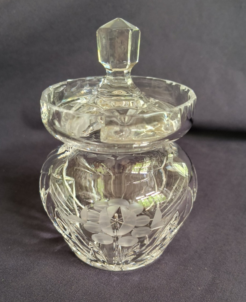 Vintage Crystal Jam Jar/ Honey Jar
