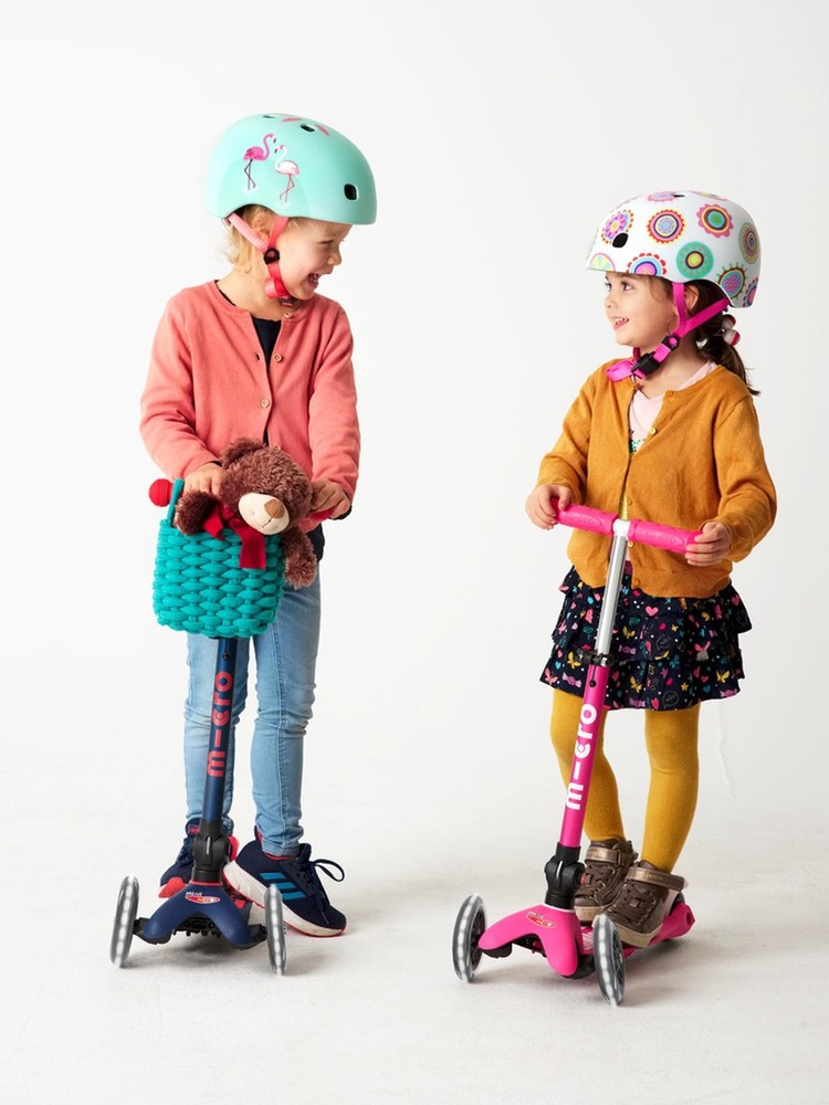 Micro Kickboard - Mini Deluxe Foldable LED Scooter, 3-Wheeled, Lean-to-Steer,...
