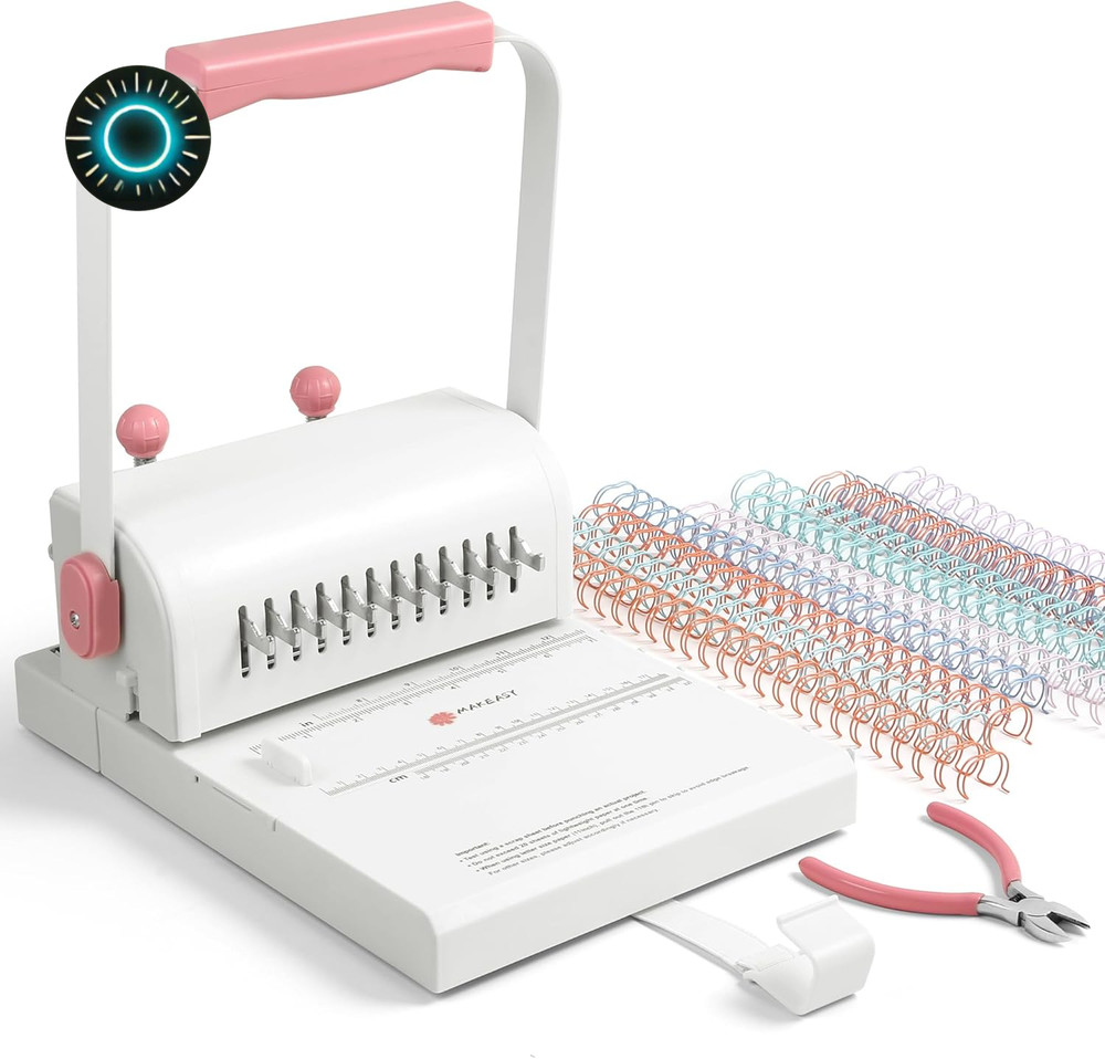Binding Machine Hole Pitch 2:1 - Portable Book Binding Kit with 10PCS 5/8'' Bind