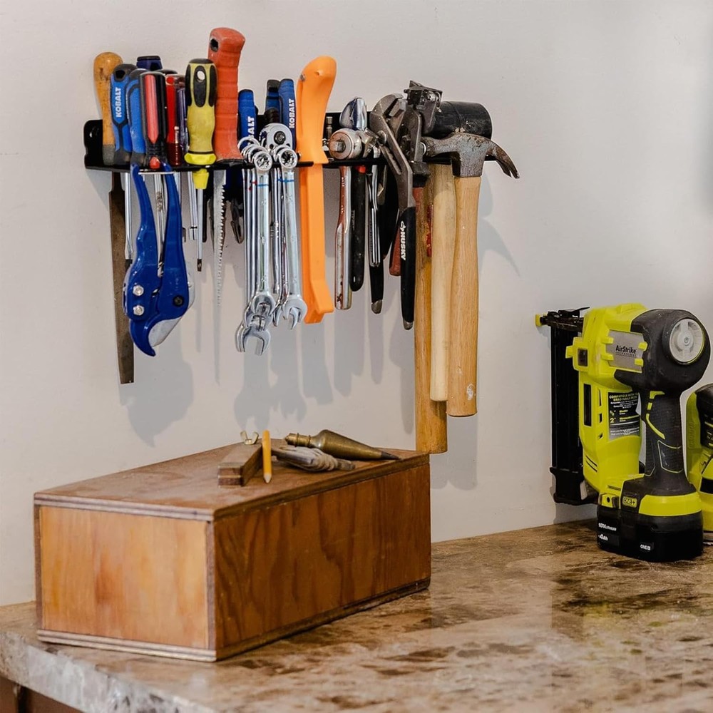 Wall-Mounted Tool Organizer 40cm Metal Tool Holder Storage Rack for Wrenches.