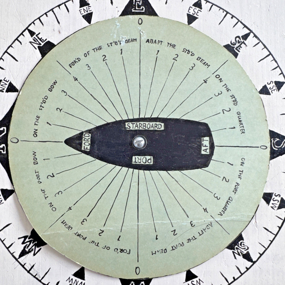 Nautical Relative Bearing Trainer Ship Direction Compass 9x9" Maritime Decor