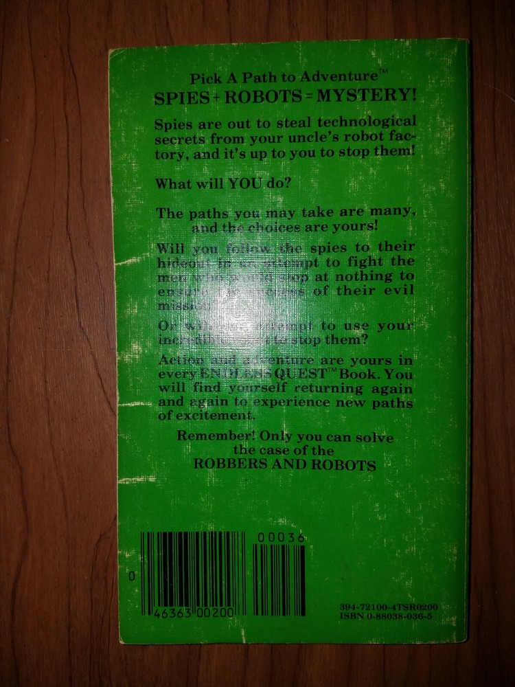 TSR: Endless Quest Book # 9 - ROBBERS AND ROBOTS