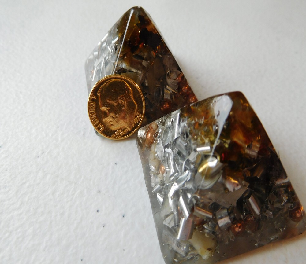 Amber Clear Small Pyramids Positive Orgone