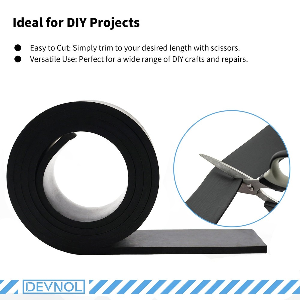 5FT 1/4x2 Inch Solid Neoprene Rubber Weather Stripping Sealing Strip