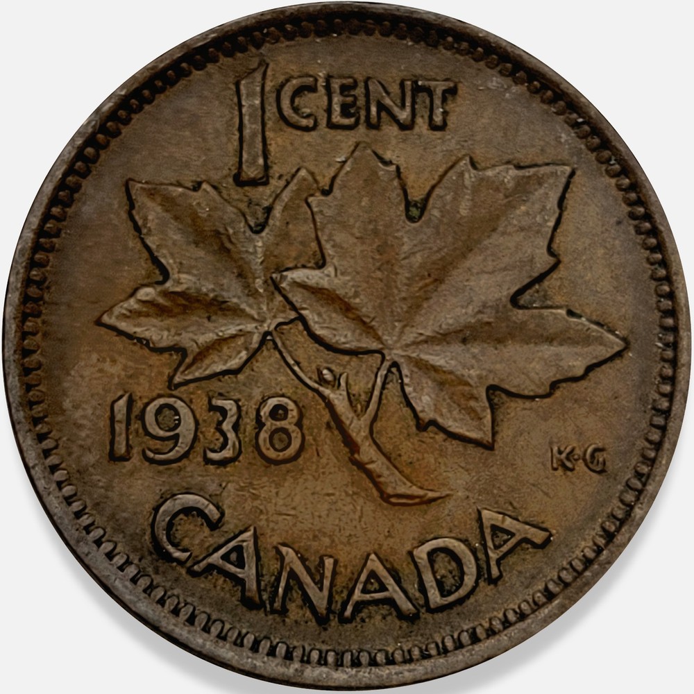 1938 Canada George VI Penny Small Cent 1c * Original Surfaces *  🇨🇦