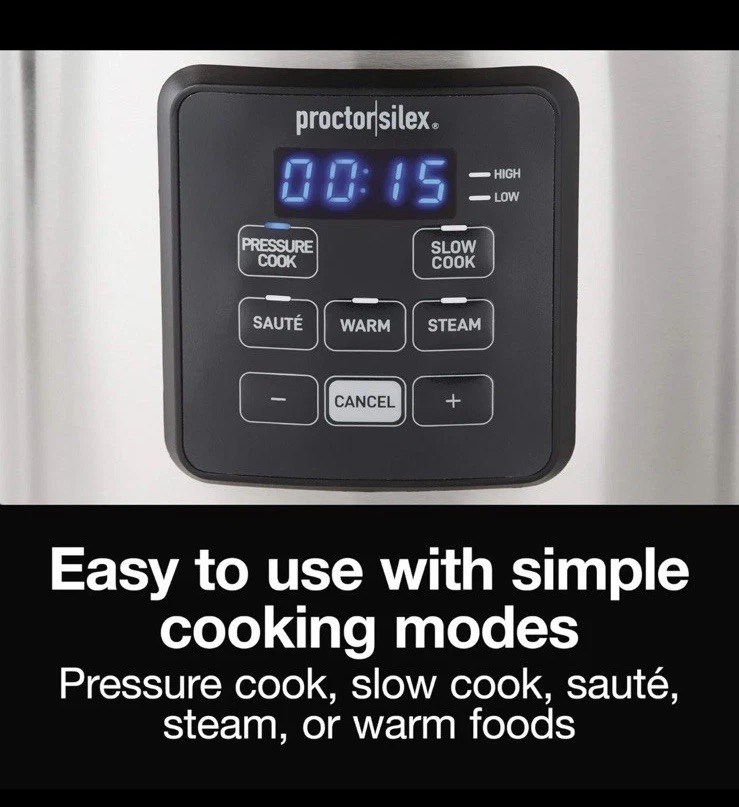 Simplicity 4-In-1 Electric Pressure Cooker,3 Quart Multi-Function,Pres&Slow Cook