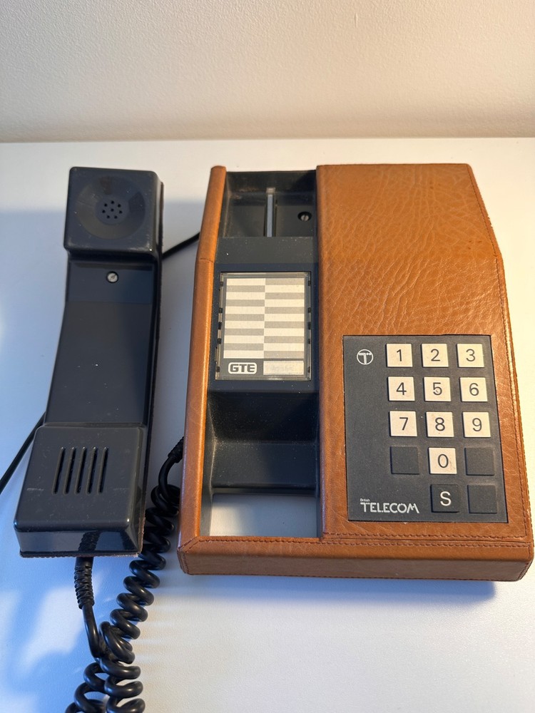 Vintage Leather British Telecom Push Button Telephone