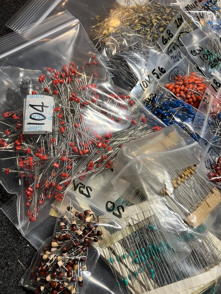large lot miniature capacitors mix