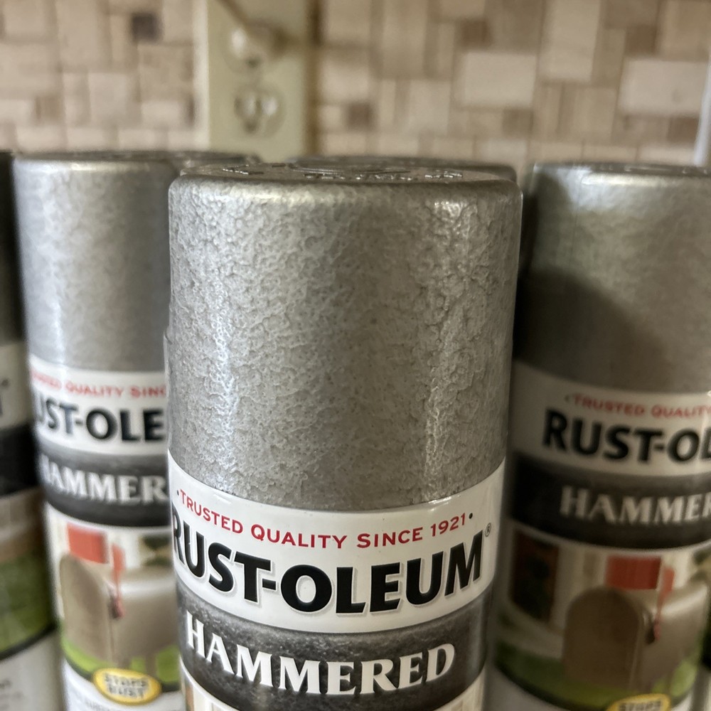 6 Pack Rust-Oleum Stops Rust Hammered Paint Siver
