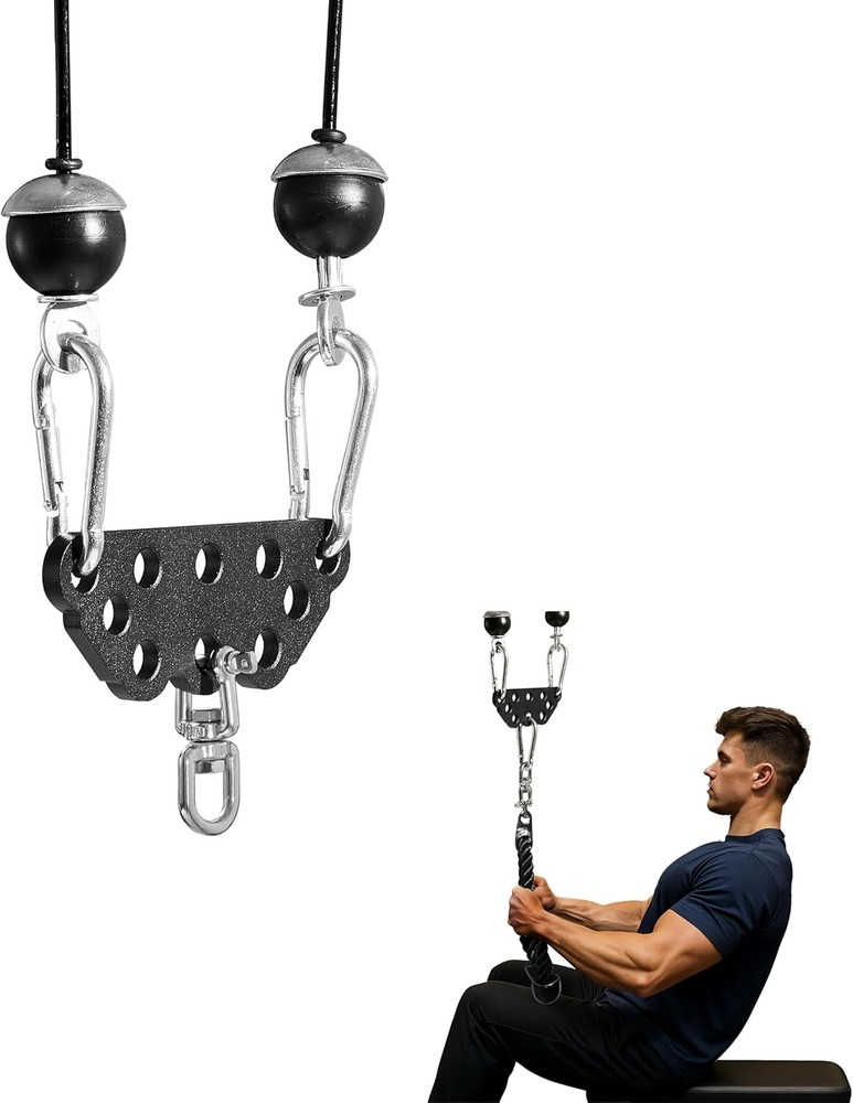 Adjustable Multi-Grip LAT Pull Down Bar with 360° Rotation, Powder-Coated Finish