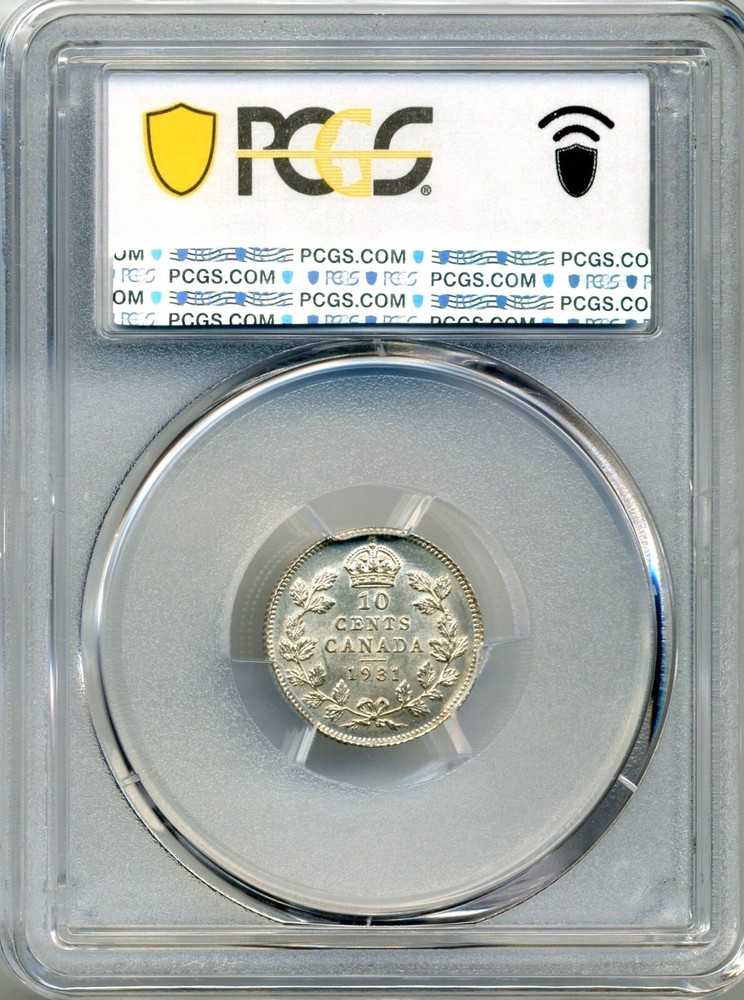 1931 Canada 10 Cent - PCGS Uncirculated MS 62