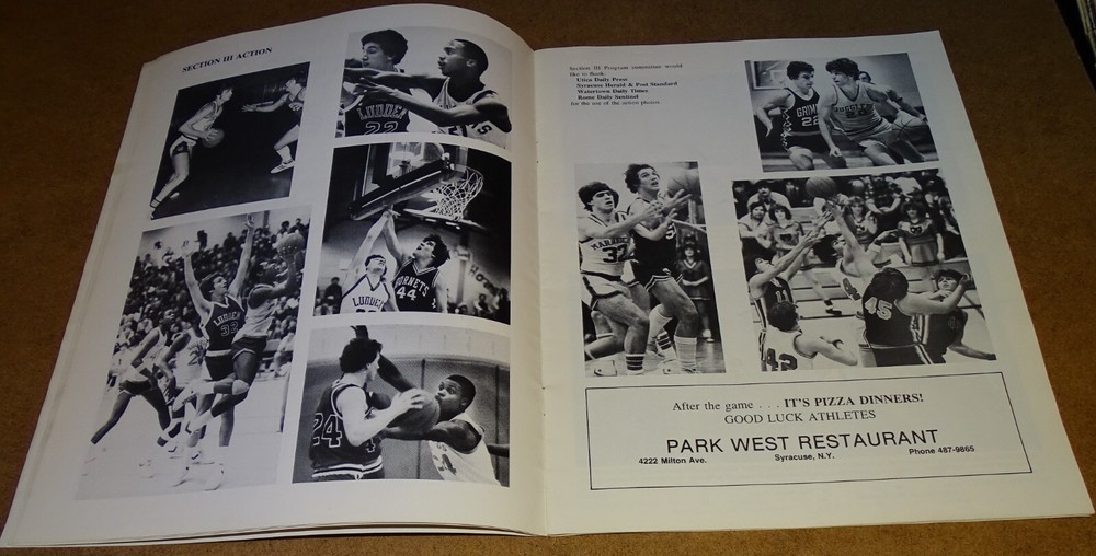 1982 New York State High School Section III Regional Finals Basketball Program