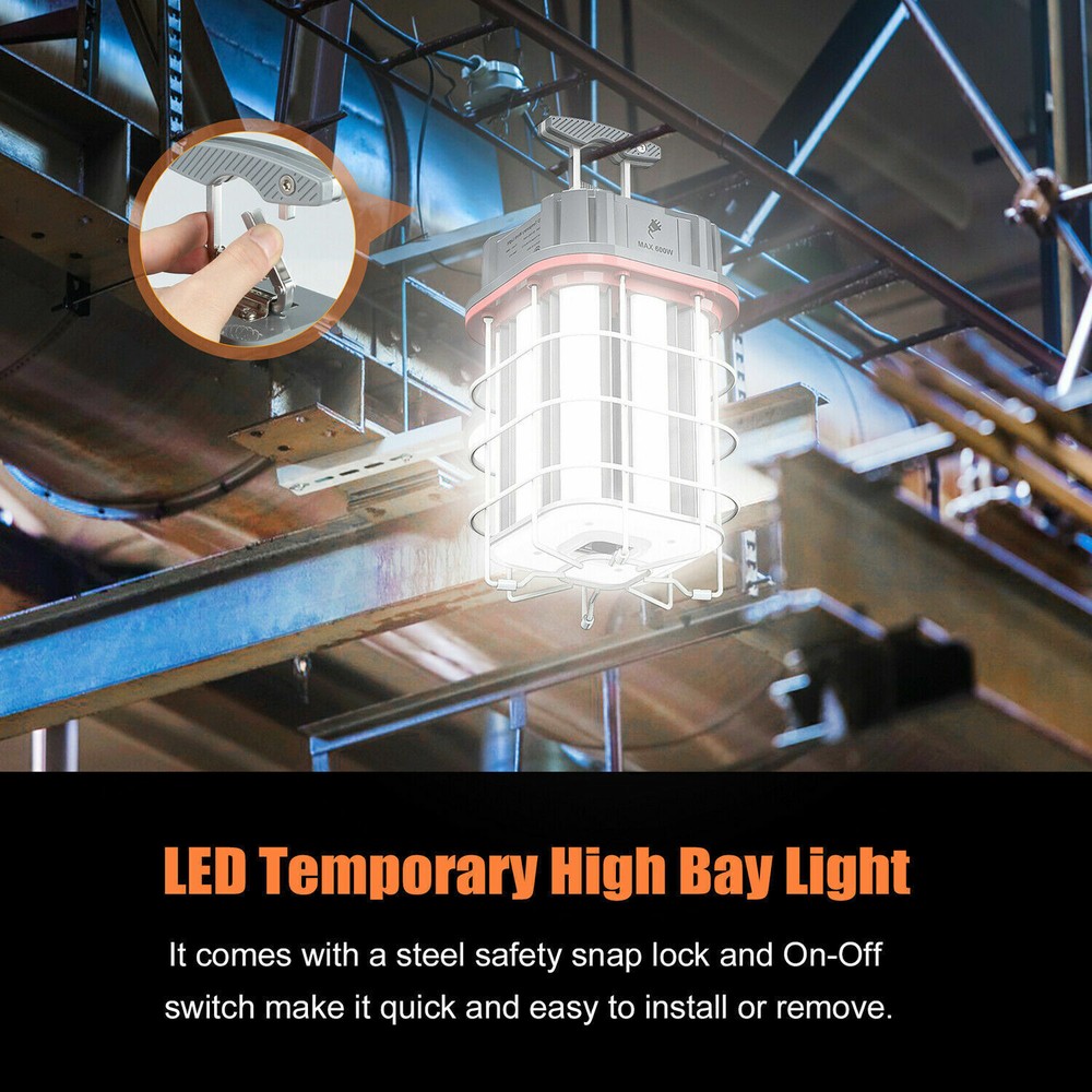 150W Linkable LED Temporary Work Light Hanging Construction Jobsite Light 5000K