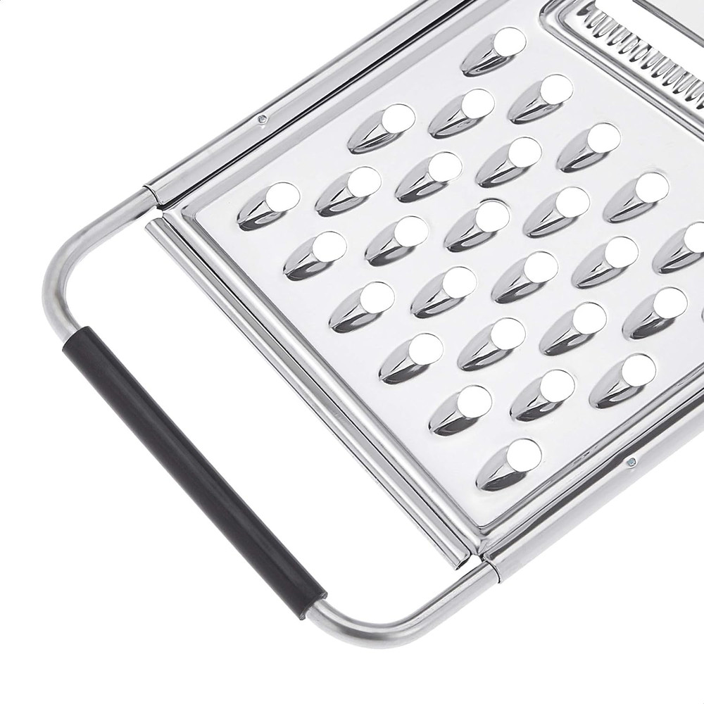 Cheese Grater with Handle, Stainless Steel Zester, Rectangular, Non-Slip, Multif