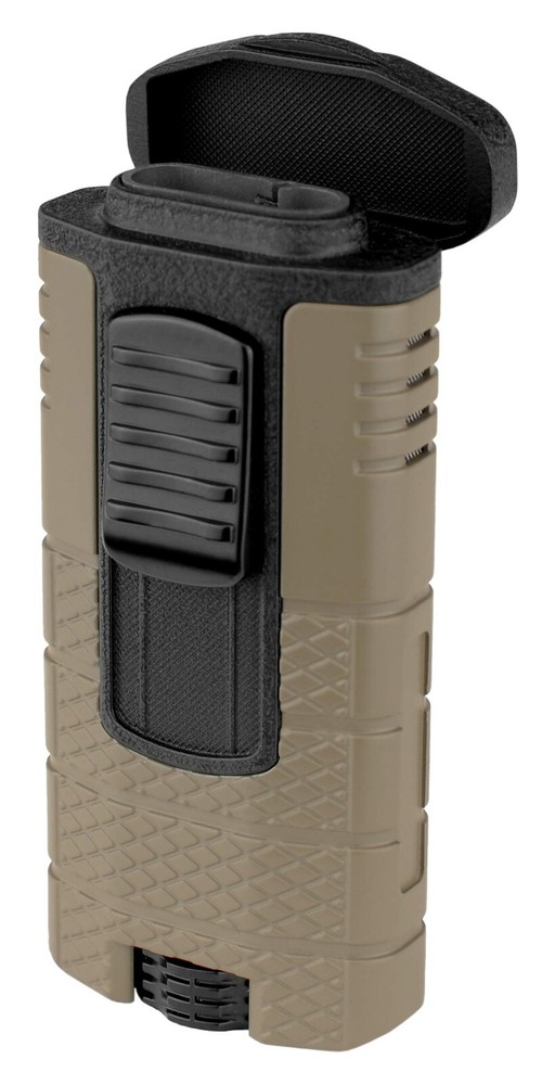 Xikar Tactical Triple Jet Flame Lighter, High Performance, Tan and Black