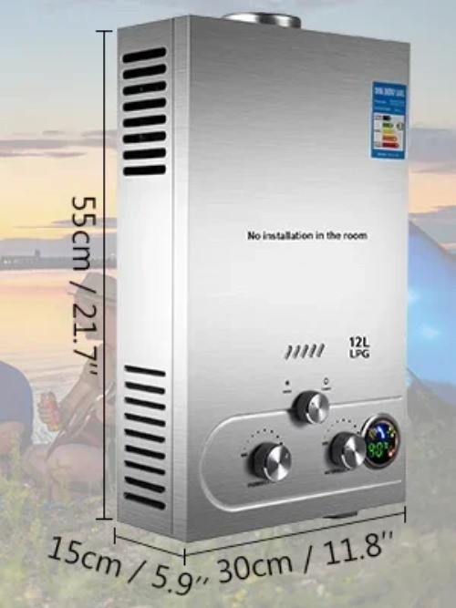 6L-18L Propane Gas Tankless Water Heater, Bathroom Heating Instant,Water Heater