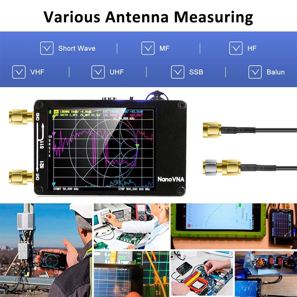 NanoVNA-H PCB Upgraded Version Vector Network Analyzer Support 10kHz-1.5GHz