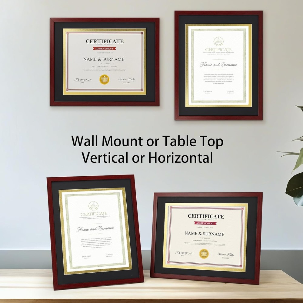 Robust 2-Pack Diploma Frames in Mahogany - Effortless Document Display