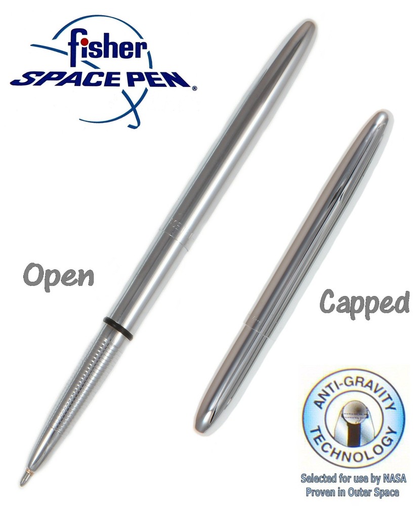 Fisher Space Pens Chrome Bullet Pen #400 Plus An Extra Blue Refill