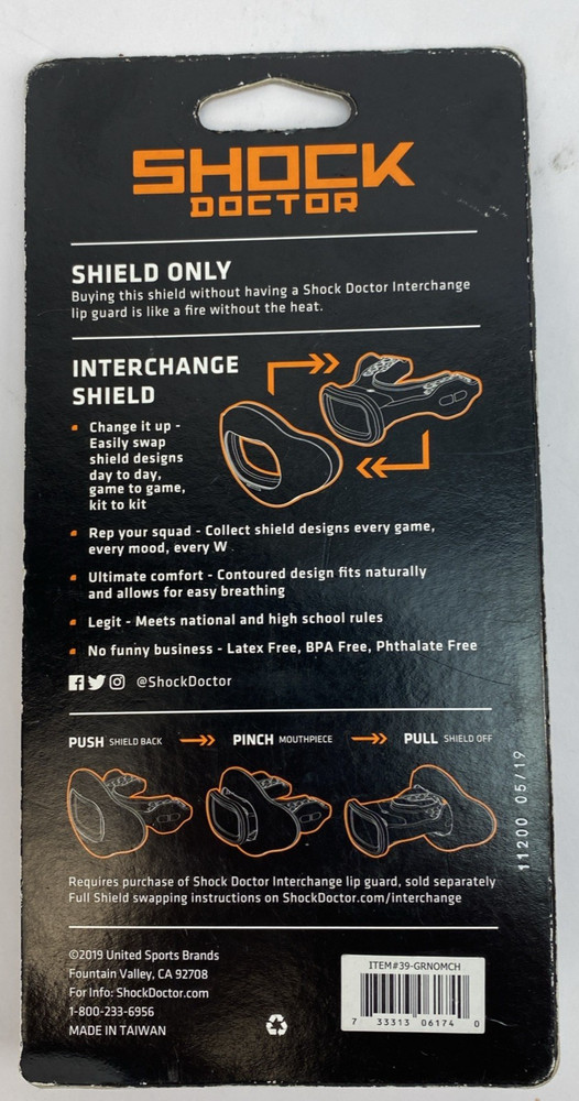1 Shock Doctor Interchange Lip Guard Shield