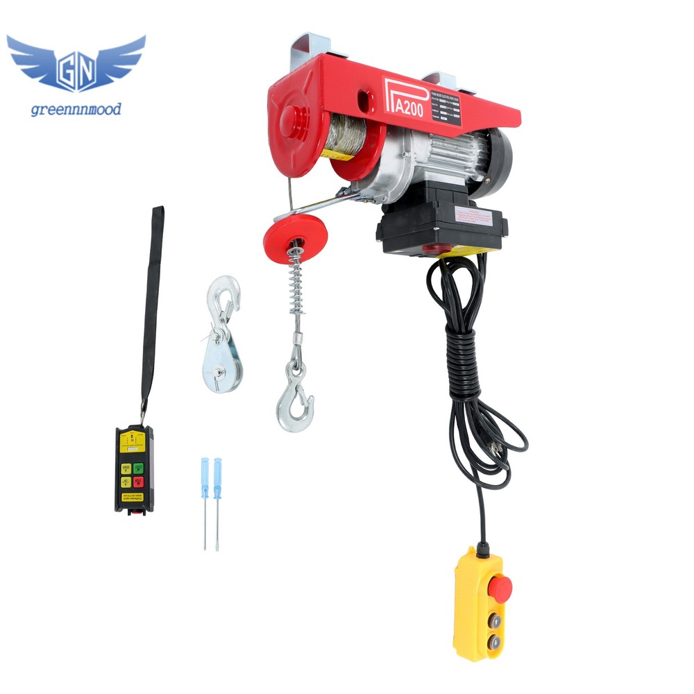 440lbs Electric Hoist with Wireless Remote Control,14ft Wired Remote Control