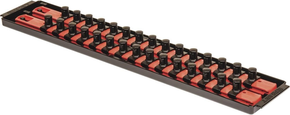 Ernst Manufacturing 18-Inch Socket Boss 2-Rail 1/2-Inch-Drive Socket Organizer w