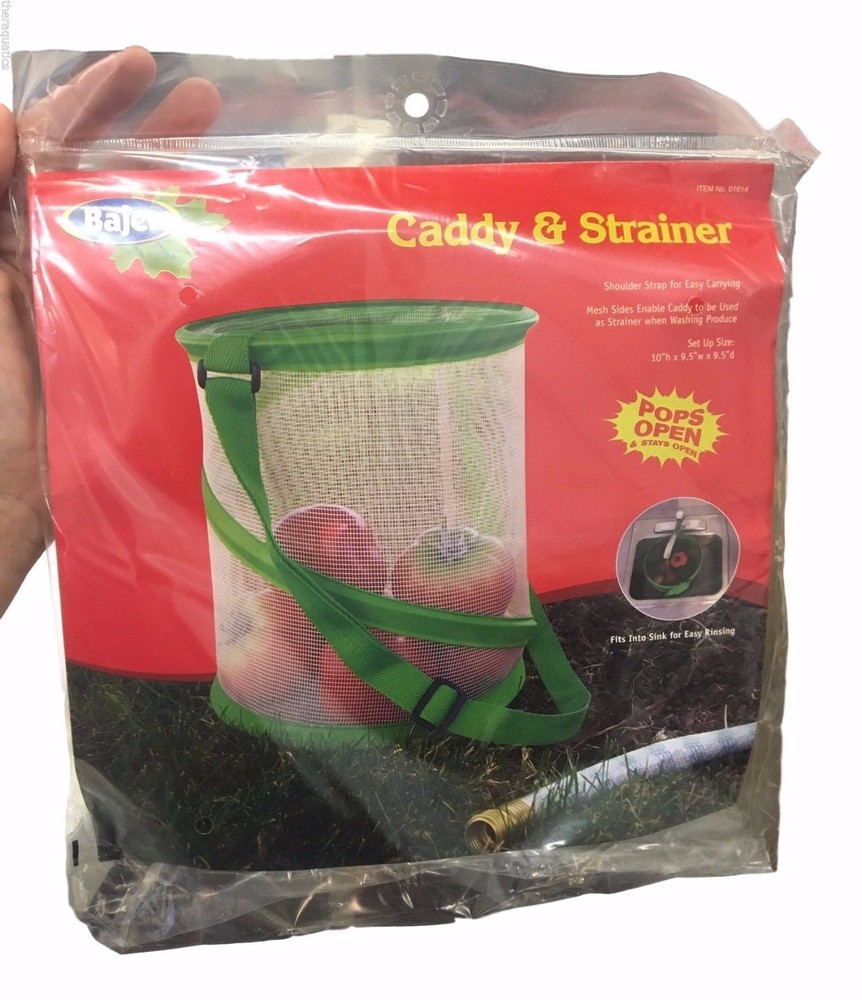 Bajer Caddy and Strainer Clean Vegetable Carrier Strainer Cleaner Mesh Reusable