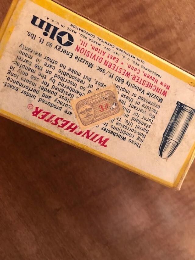 Vintage Winchester 32 Smith & Wesson 85 Grain Ammo Box, (EMPTY)