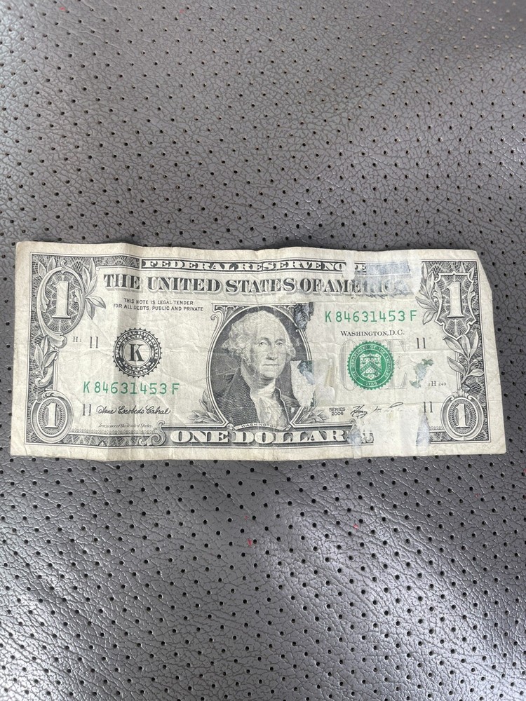 ERROR Ink Smear/Splatter $1 2017 Federal Reserve Note One Dollar Bill