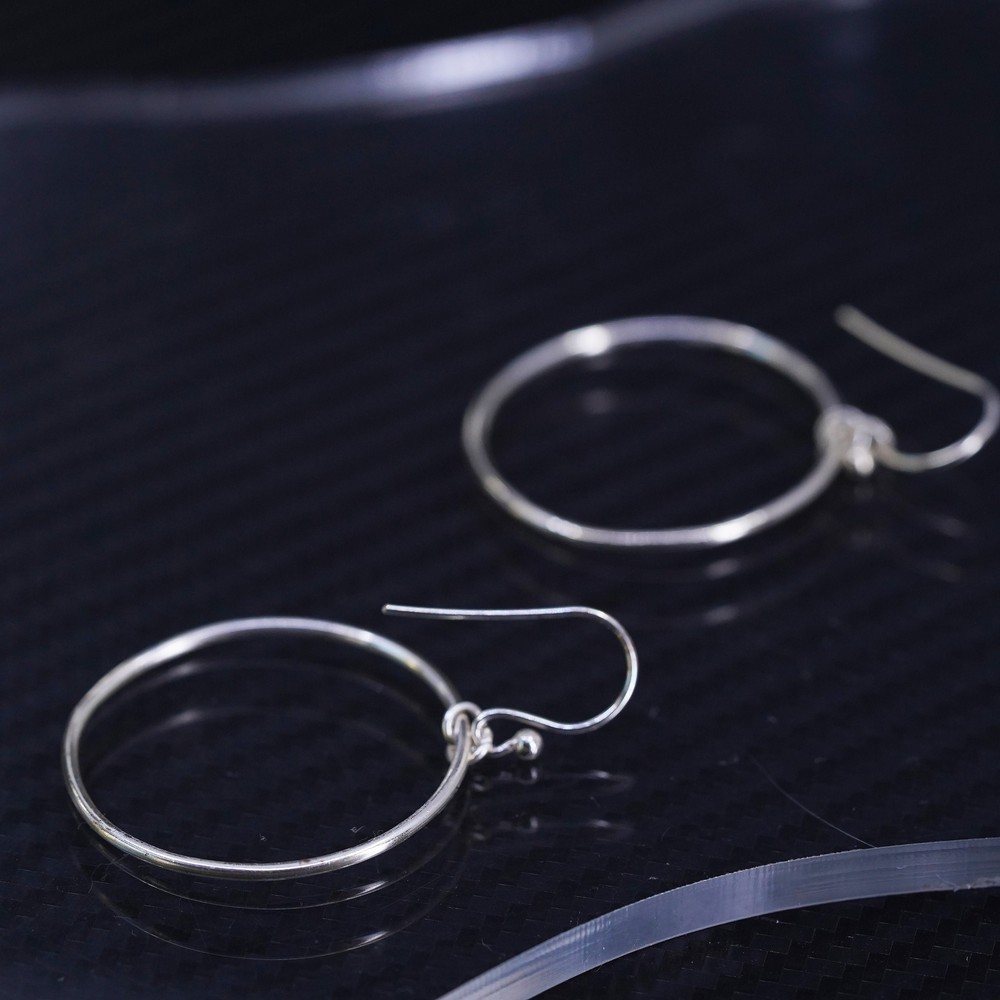vintage sterling silver 925 circle disc earrings